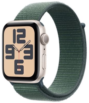 Фото 1 — Apple Watch SE 44mm (2024) Starlight Aluminum Case with Lake Green Sport Loop