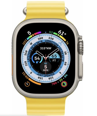 Фото 2 — Apple Watch Ultra 49 мм, корпус из титана, ремешок Ocean Желтый