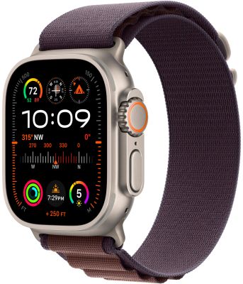 Фото 1 — Apple Watch Ultra 2 49 мм, корпус из титана, ремешок Alpine (M) Индиго