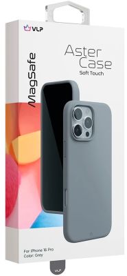 Фото 4 — Чехол защитный “vlp” Aster Case с MagSafe для iPhone 16 Pro, серый