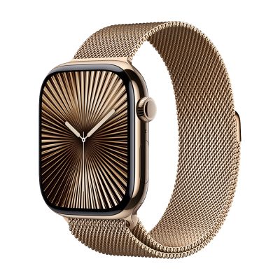 Фото 1 — Apple Watch Series 10 GPS + Cellular 46mm Gold Titanium Case with Gold Milanese Loop