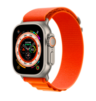 Фото 1 — Apple Watch Ultra 49 мм, корпус из титана, ремешок Alpine (S) Оранжевый  