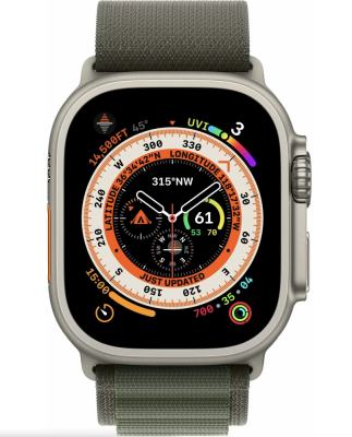 Фото 2 — Apple Watch Ultra 49 мм, корпус из титана, ремешок Alpine (M) Зеленый