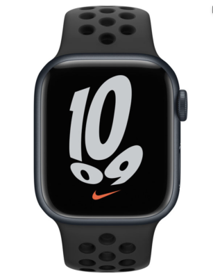 Фото 1 — Apple Watch Nike Series 7 45 мм Тёмная ночь, спортивный ремешок цвета тёмная ночь