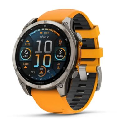 Фото 1 — Умные часы Garmin Fenix 8 47mm AMOLED Sapphire Titanium with Spark Orange/Graphite Silicone Band