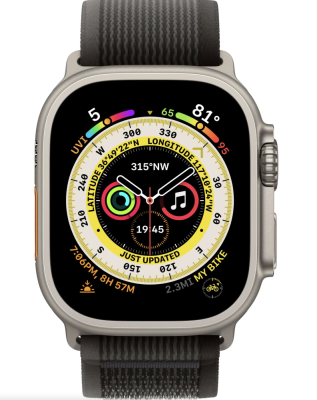Фото 2 — Apple Watch Ultra 49 мм, корпус из титана, ремешок Trail (M/L) Черный/Серый