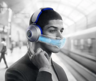 Фото 3 — Беспроводные наушники Dyson Zone Headphone Blue/Silver