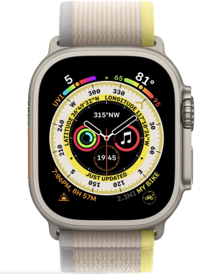 Фото 2 — Apple Watch Ultra 49 мм, корпус из титана, ремешок Trail (M/L) Желтый/Бежевый