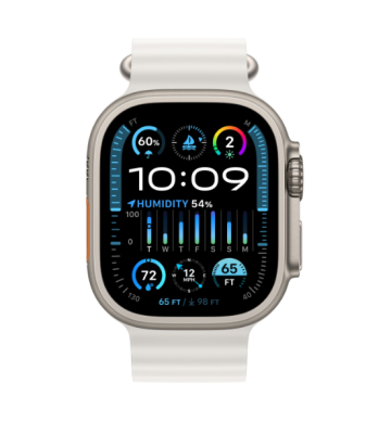 Фото 2 — Apple Watch Ultra 2 49 мм, корпус из титана, ремешок Ocean Белый
