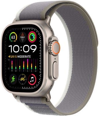 Фото 1 — Apple Watch Ultra 2 49 мм, корпус из титана, ремешок Trail (M/L) Зеленый/Серый