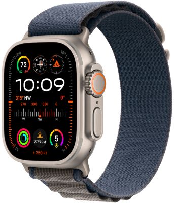 Фото 1 — Apple Watch Ultra 2 49 мм, корпус из титана, ремешок Alpine (L) Синий